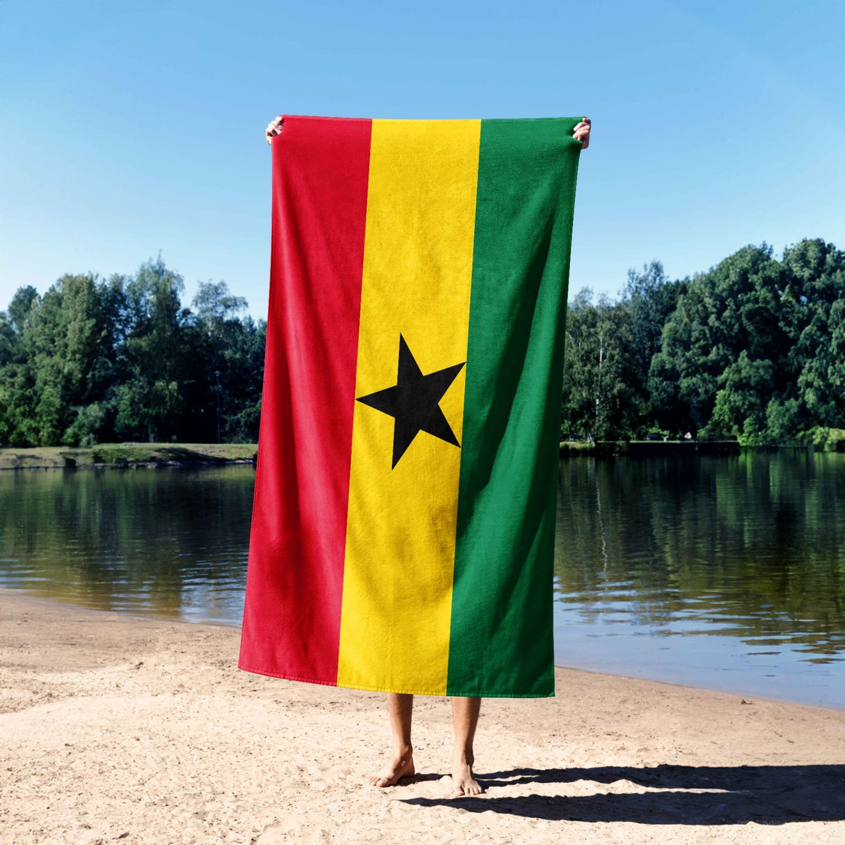 Ghana Flag Ghanaian Towel Highly Absorbent Beach Bath Sheet Soft Custom Gift
