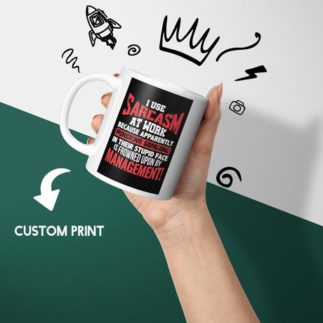 Sarcasm at Work Rude Cheeky Funny Gift Coffee Tea Mug + Coaster Option Him Her
