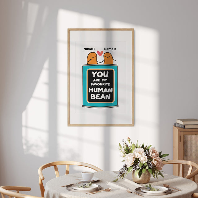 Personalised Human Bean Custom Wall Art Poster Personalised Quantity Print Decor