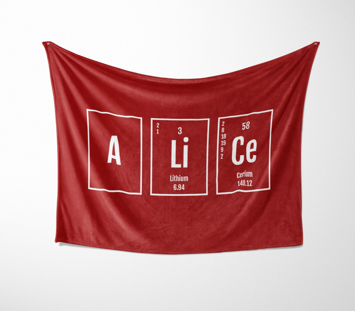 Personalised Name Science Chemical Periodic Soft Fleece Mink Blanket Gift Decor