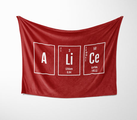 Personalised Name Science Chemical Periodic Soft Fleece Mink Blanket Gift Decor