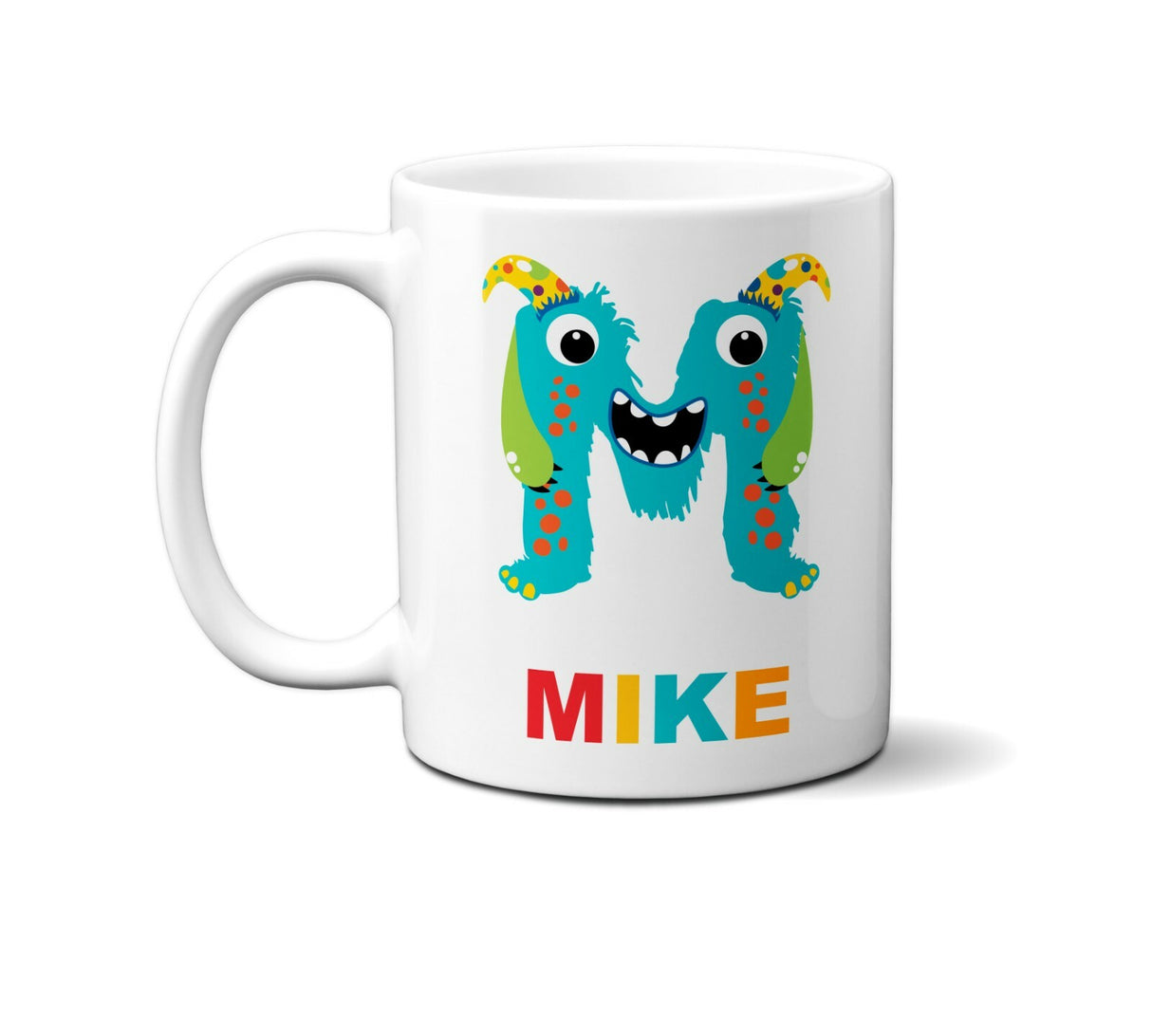 Personalised Little Multi Monster Name Initial Letter Kids Mug Gift 11oz Ceramic
