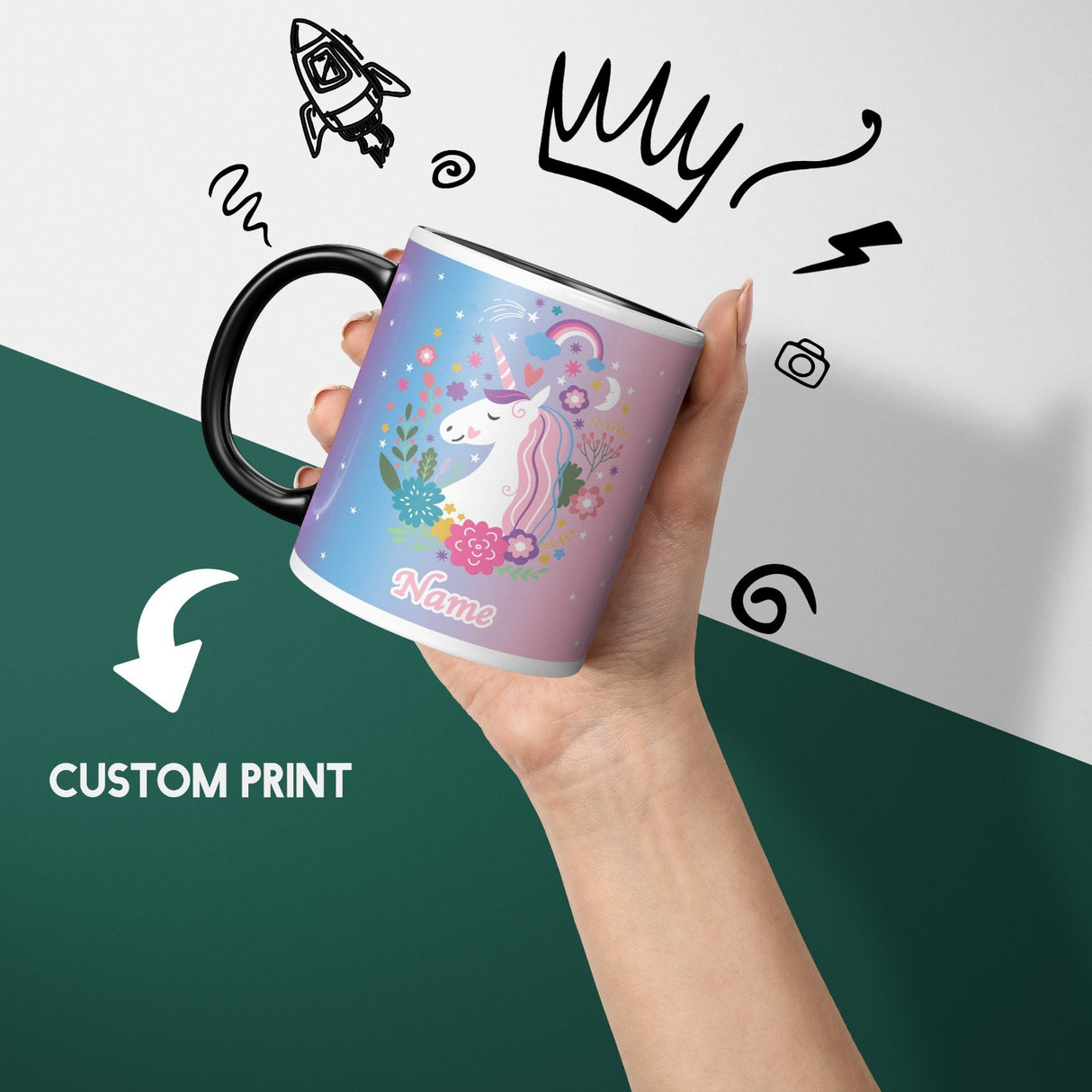 Personalised Unicorn Dream Heat Sensitive Magic Colour Changing Mug Novelty Cup