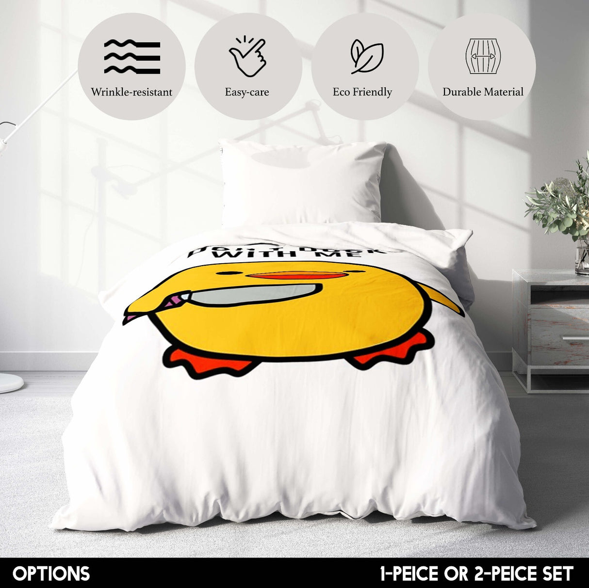 Don't Duck With Me Rude Funny Custom Soft Single Size Novelty Bed Duvet Cover