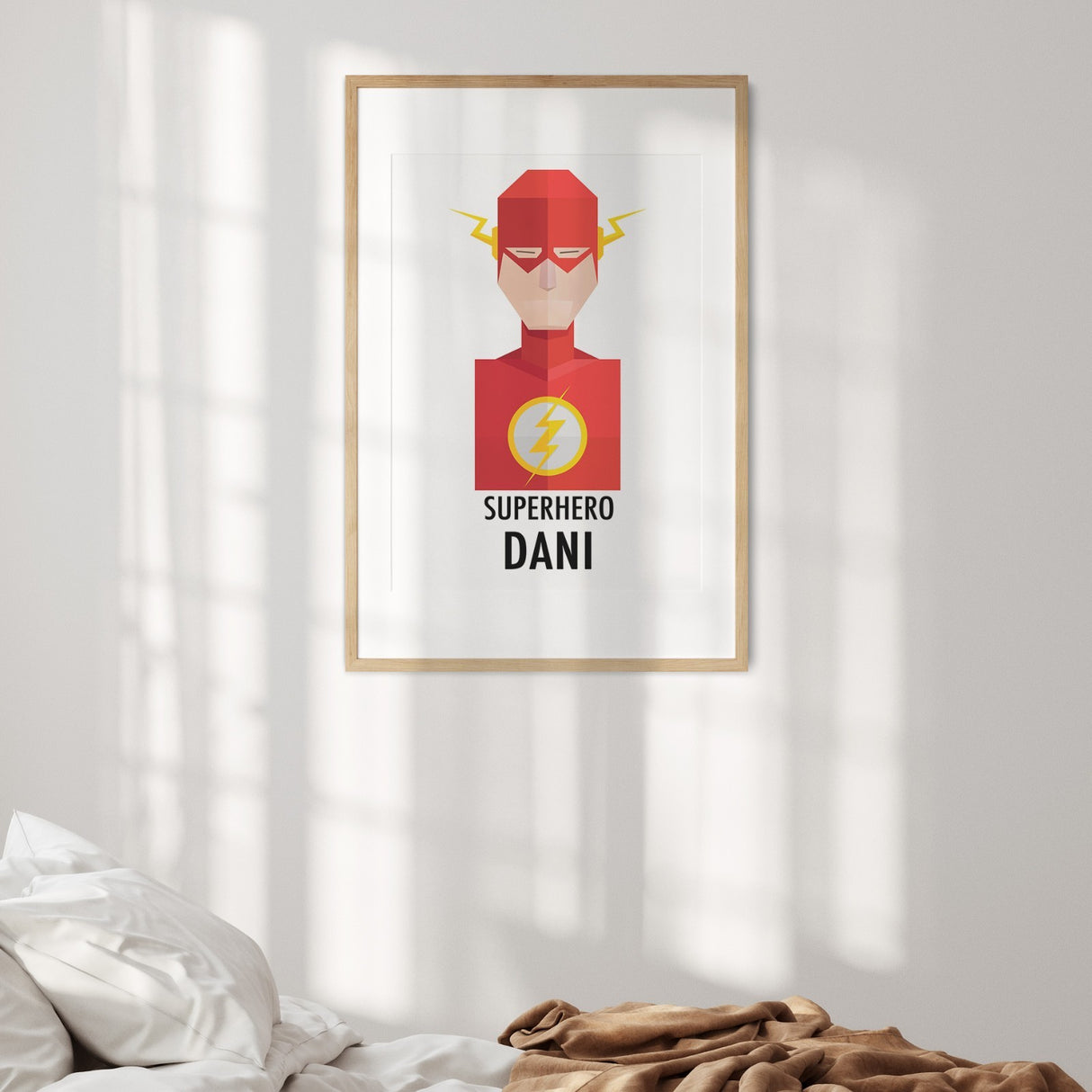 Custom Colour Personalised Superhero Name Wall Art Poster Print Decor