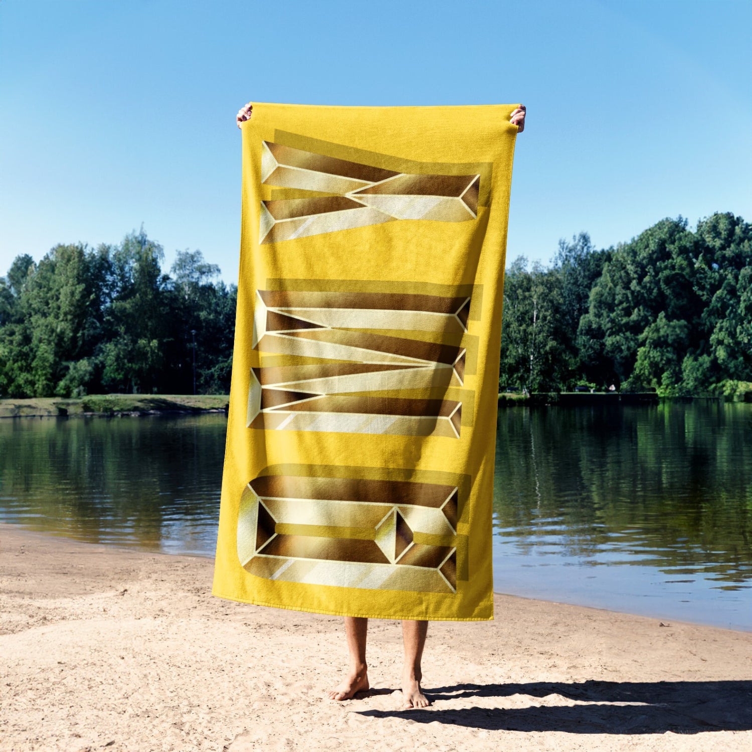 Personalised Name Gold Brick Letters Any Colour Absorbent Beach Bath Sheet Towel