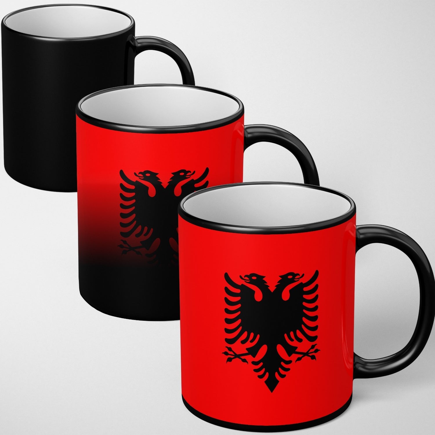 Albania Flag Patriotic Tea Coffee Gift Heat Sensitive Magic Colour Changing Mug