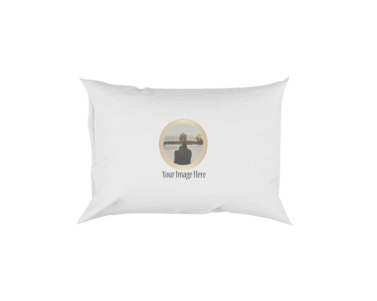 Gold Circle Add Your Own Image Soft Pillowcase Pillow Case Cover