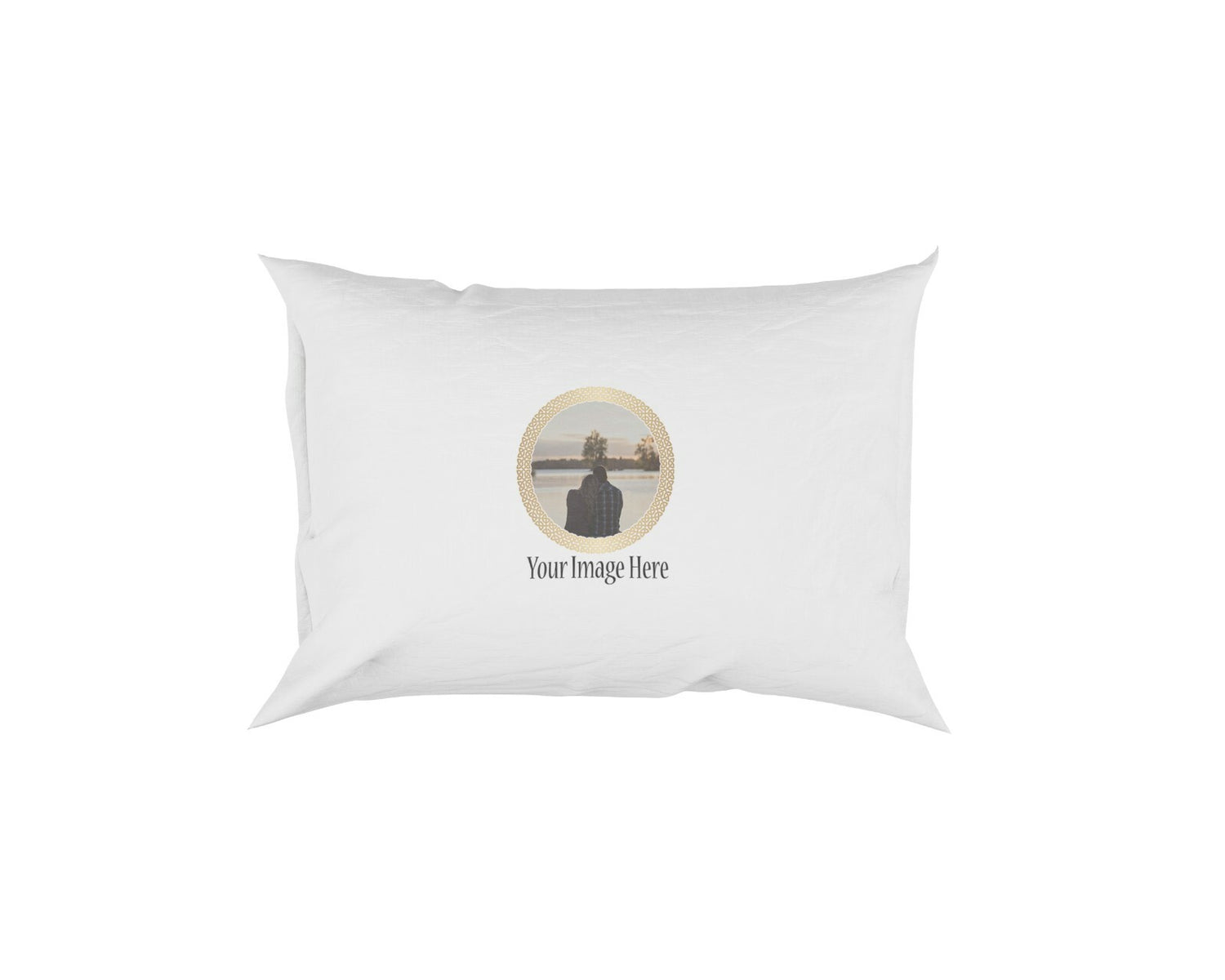Gold Circle Add Your Own Image Soft Pillowcase Pillow Case Cover