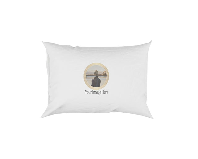 Gold Circle Add Your Own Image Soft Pillowcase Pillow Case Cover