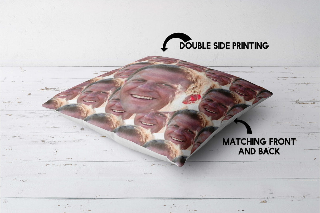 Funny Personalised Custom Photo Upload Collage Square Fill Zipped Cushion Throw