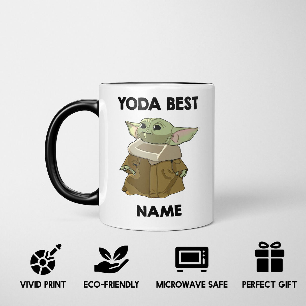 Yoda Best Star Wars Custom Name Heat Sensitive Magic Changing Mug Novelty Cup