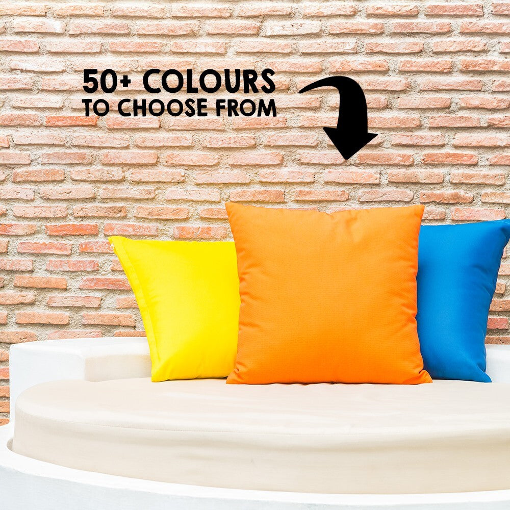 Custom Plain Choose Your Colour Outdoor Garden Cushion Square Filled Zip Close
