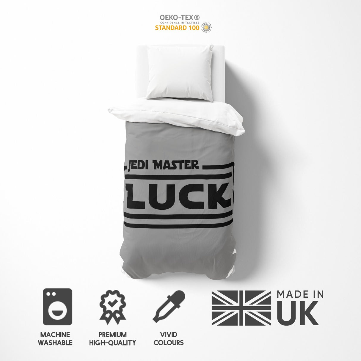 Jedi Star Wars Theme Inspired Personalised Single Bed Duvet Cover Pillowcase Set