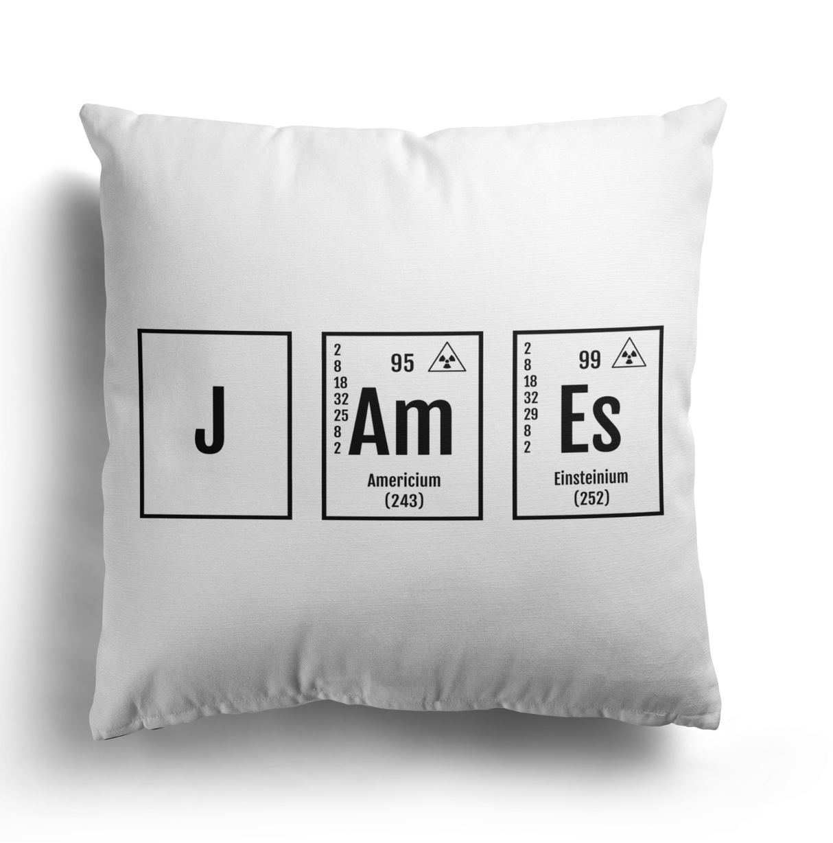Personalised Name Science Chemical Periodic Table Square Filled Cushion Decor