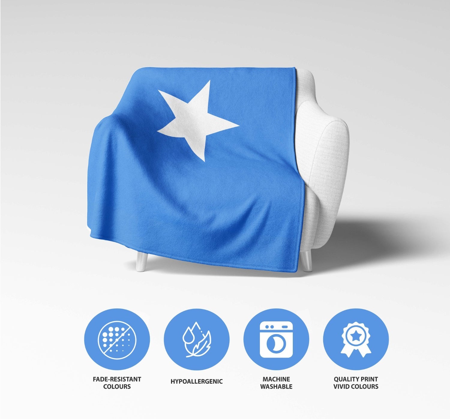 Somalia Flag Fleece Blanket Home Decor Throw Gift Cosy Custom Made Soft Any Size