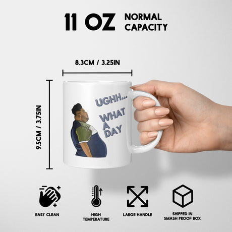 Harvey What A Day Rude Funny Cheeky Gift Coffee Tea Mug + Coaster Option Him Her