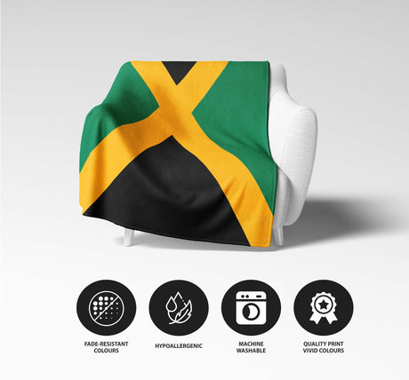 Jamaican Flag Gift - Cozy Custom Made Soft Warm Fleece Blanket Home Decor Throw