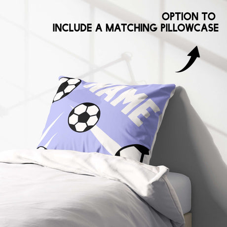 Personalised Custom Name Football Strike Kid Single Bed Duvet Cover + Pillowcase