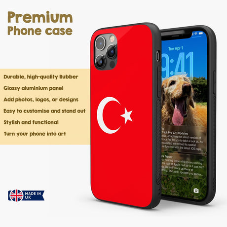 Turkey Flag Turkish Printed iPhone Case - Black TPU Cover Protector Custom Gift