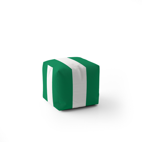 Nigeria Flag Design Ottoman Filled Pouffe Footrest Washable Cover Custom Gift