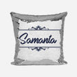 Personalised Name Shiny Sequin Magic Border Scroll Cushion Cover + Pillow Kids