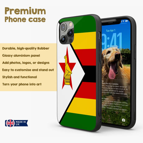 Zimbabwe Flag Design Patriotic iPhone Case Black TPU Cover Protector Custom Gift