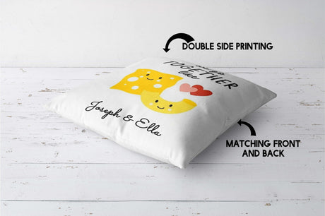 We Go Together Mac + Cheese Valentines Love Cheeky Square Filled Cushion Decor