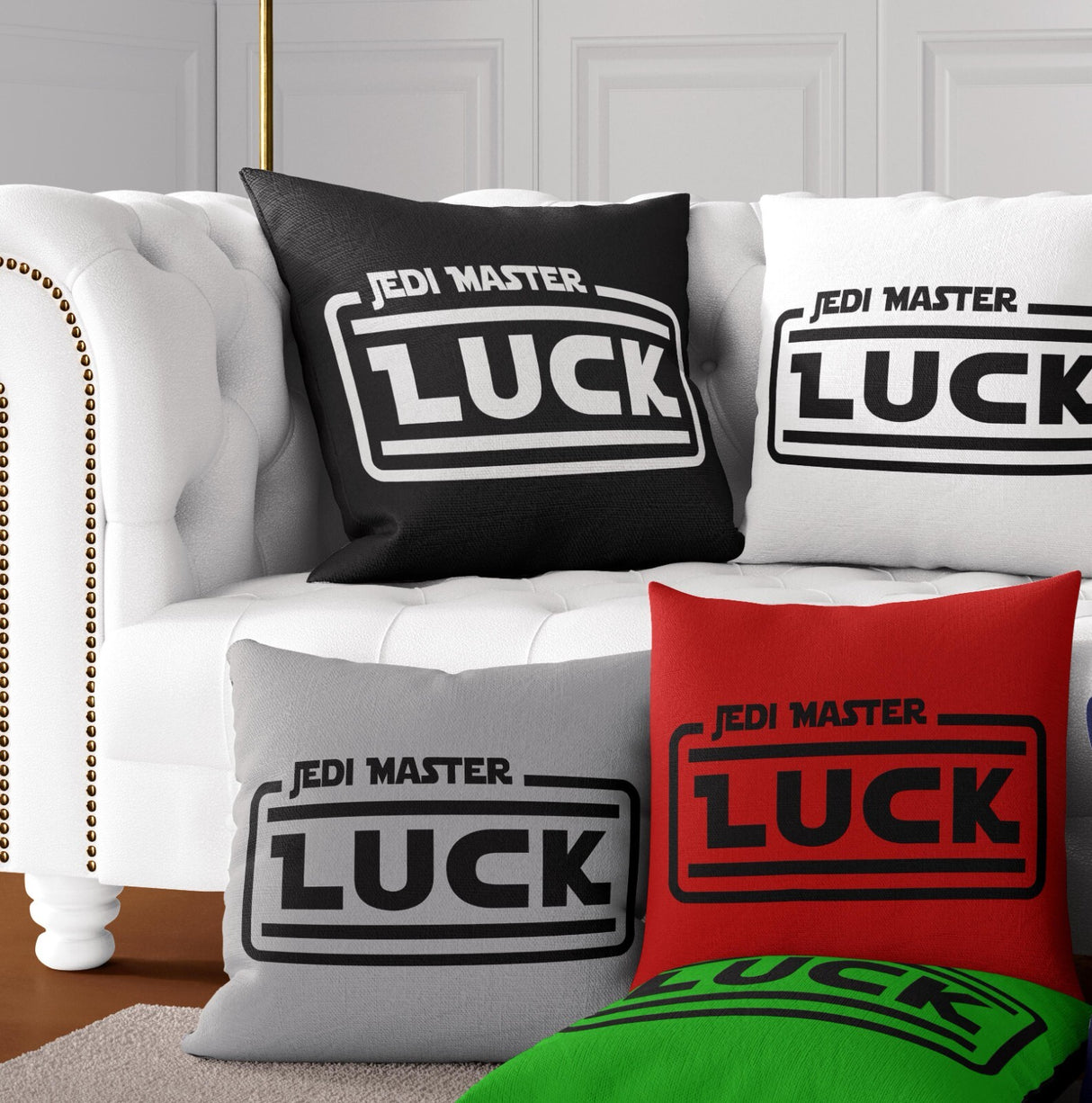 Jedi Star Wars Theme Inspired Personalised Name Square Fill Zip Cushion Throw