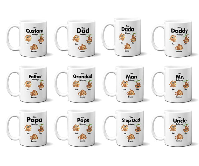 Personalised Mug Gift Dad Father Day Christmas Birthday New Born Monkey 11oz Mug