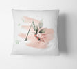 Personalised Gentle Blush Floral Pink Name Monogram Cushion Cover Case & Insert