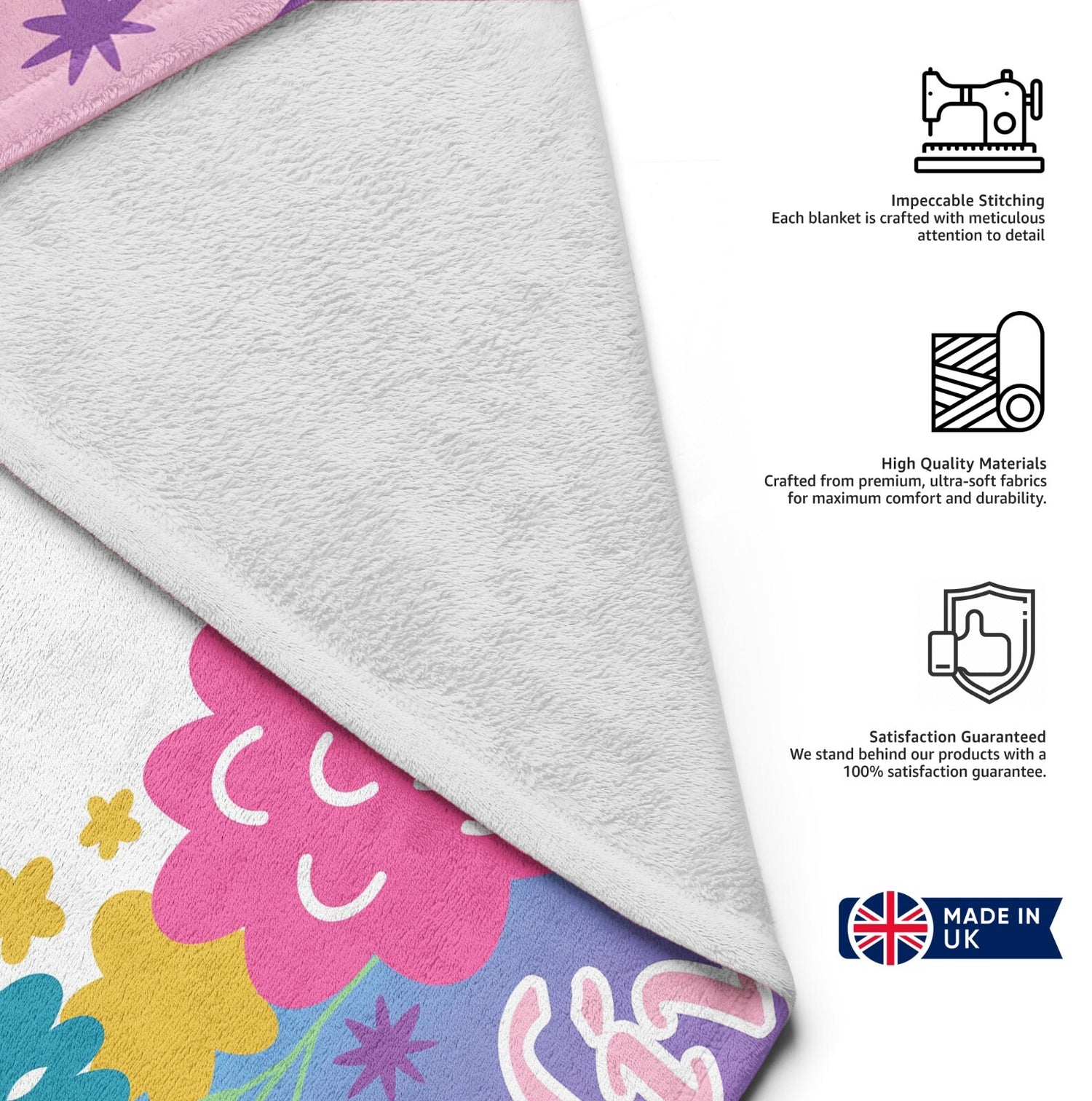 Personalised Name Unicorn Dream Fantasy Mythical Soft Warm Fleece Blanket Decor