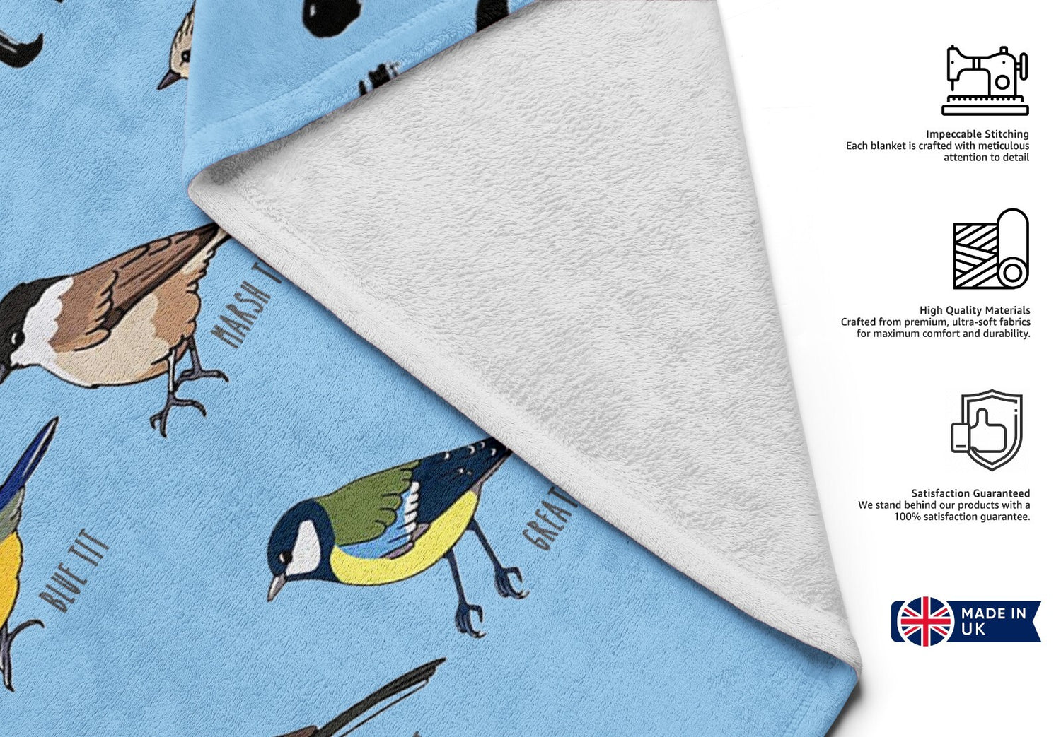 Nice Birds Prank Funny Cheeky Naughty Novelty Soft Warm Fleece Blanket Decor