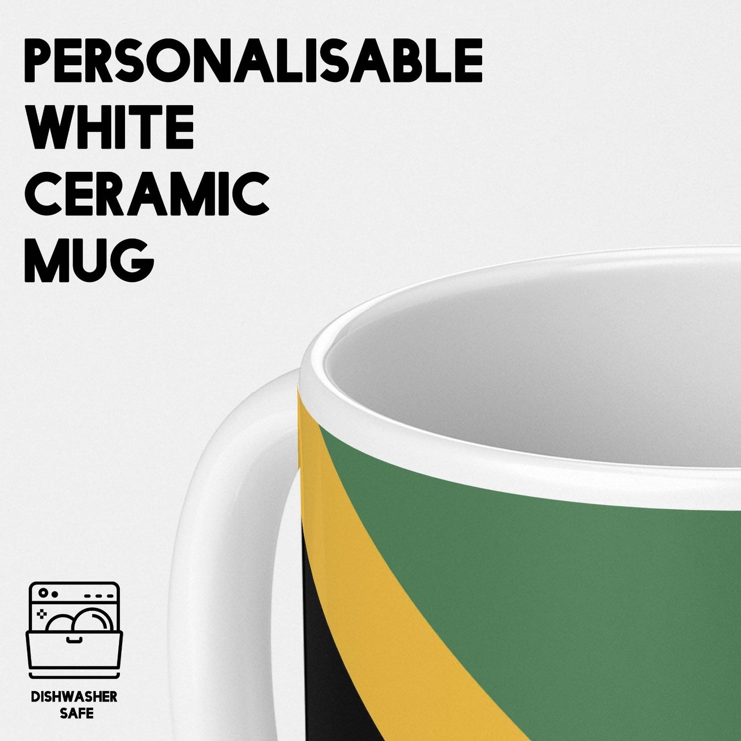 Jamaica Flag Jamaican Custom Printed Coffee Tea Mug Cup Set Coaster Gift Him Her