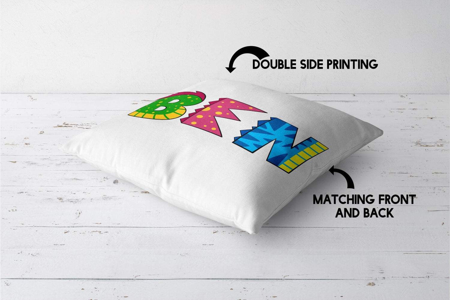 Personalised Name Dinosaur Alphabet Print Soft Square Filled Cushion Throw Decor