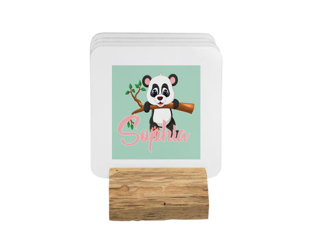Personalised Name Panda Cute Coffee Tea Mug Gift 11oz Mug + Coaster