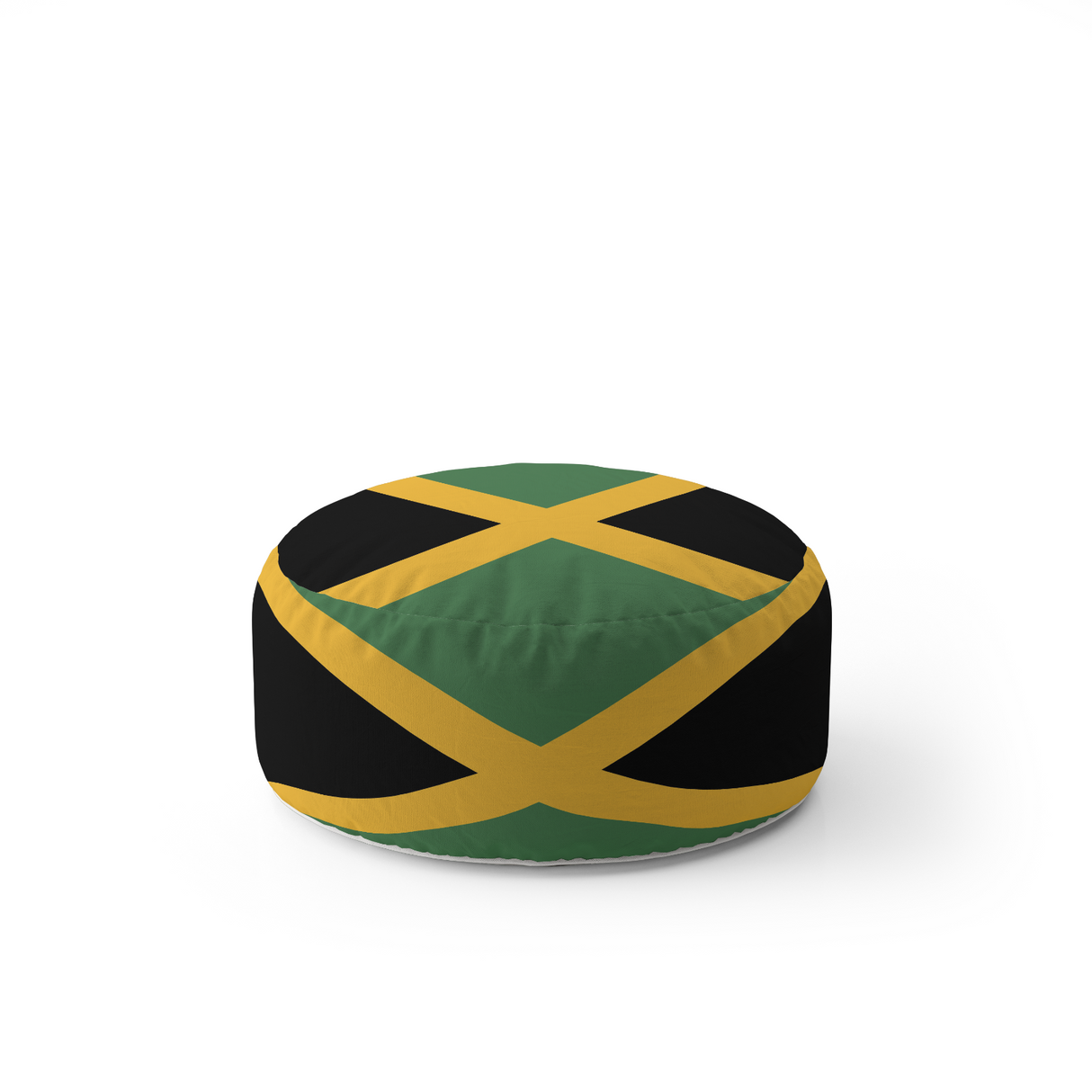 Jamaican Flag Design Custom - Ottoman Filled Pouffe Footrest Inc Washable Cover