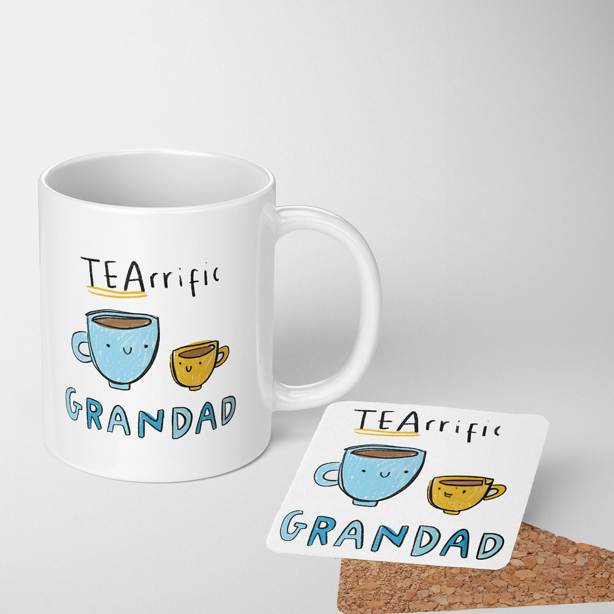 Personalised Text Teariffic Novelty Printed Coffee Tea Mug Coaster Gift Him Her