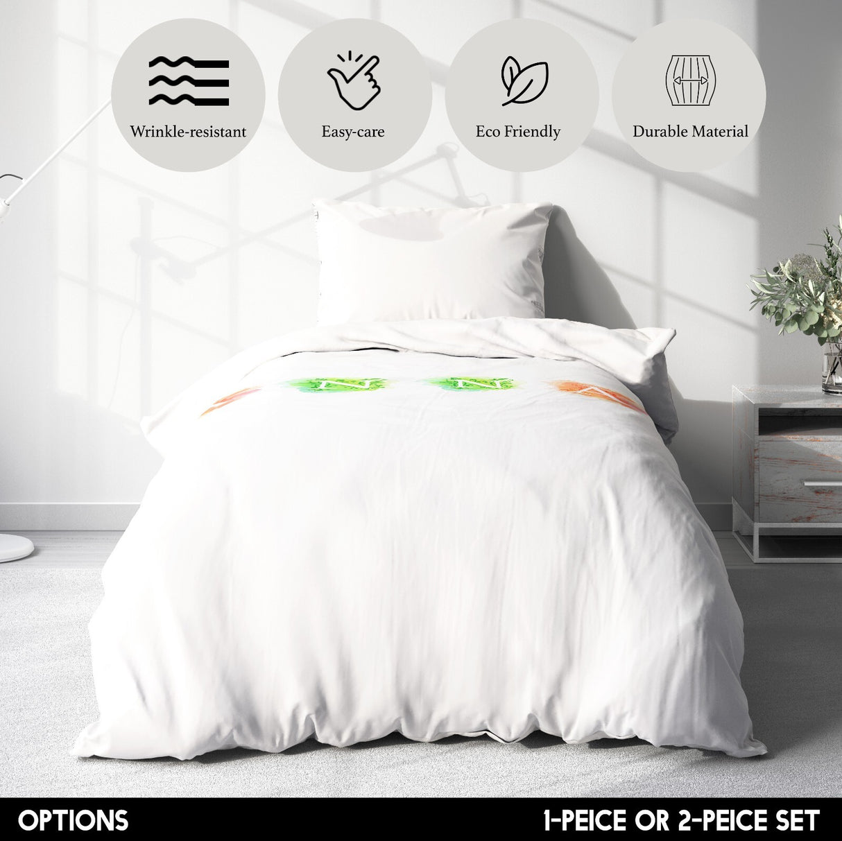 Personalised Watercolour Letters Font Soft Single Size Novelty Bed Duvet Cover