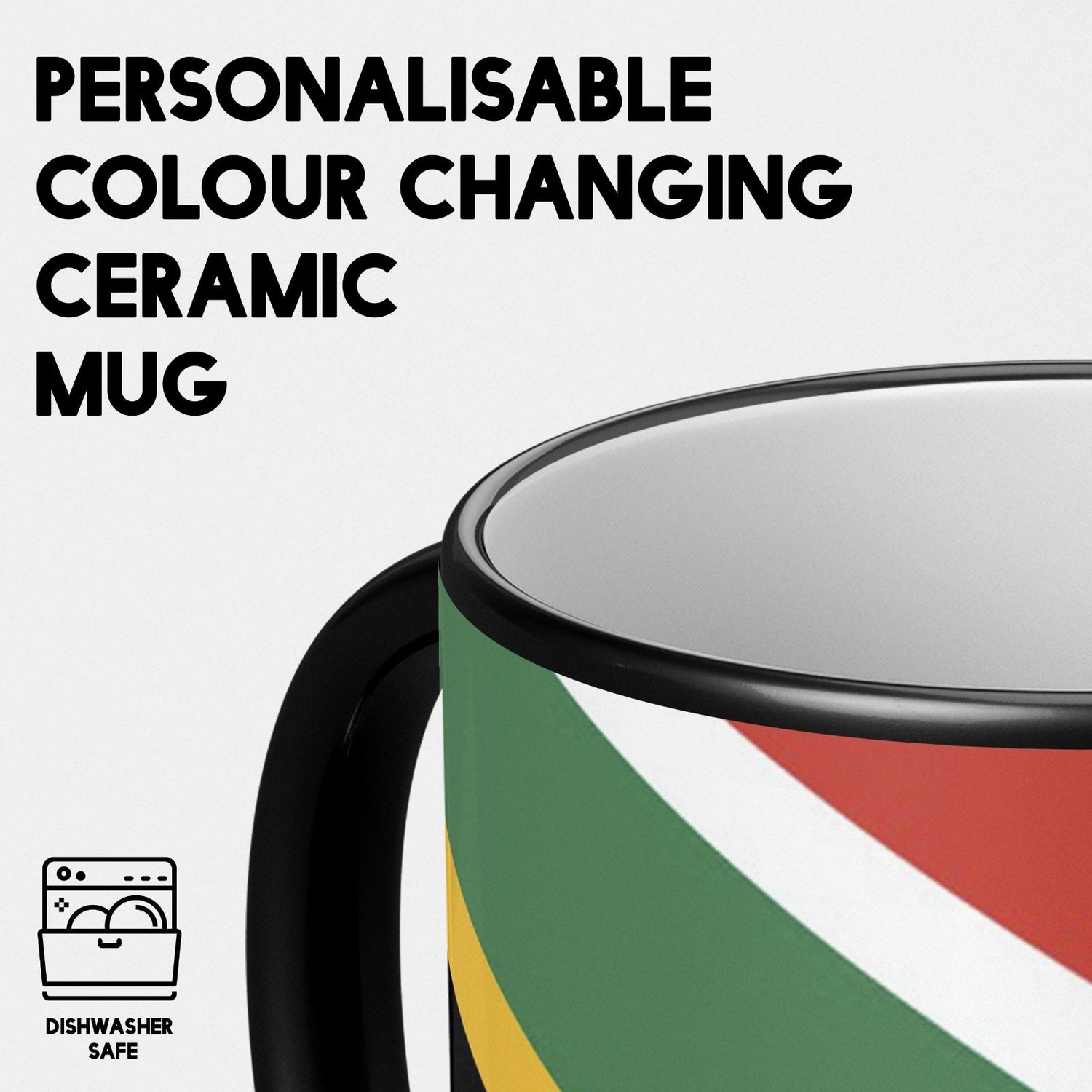 South Africa Flag SA Design Tea Gift Heat Sensitive Magic Colour Changing Mug