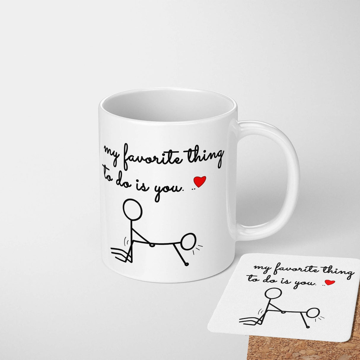 Personalised Name Valentines Love Gift Coffee Tea Mug + Coaster Option Him Her