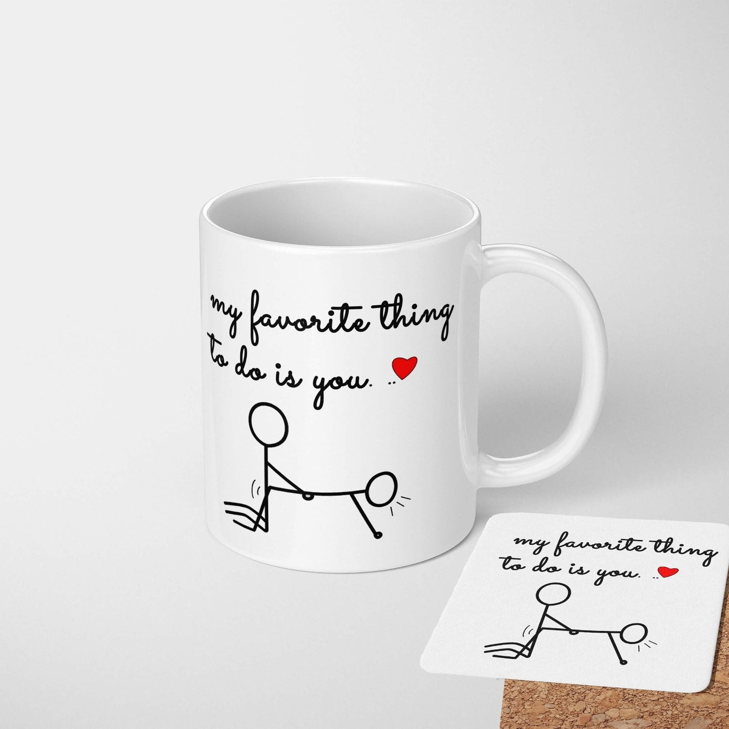 Personalised Name Valentines Love Gift Coffee Tea Mug + Coaster Option Him Her