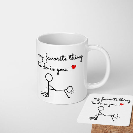 Personalised Name Valentines Love Gift Coffee Tea Mug + Coaster Option Him Her