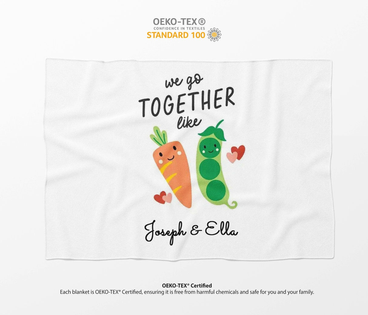 We Go Together Like Peas Carrots Valentines Anniversary Fleece Mink Blanket Gift