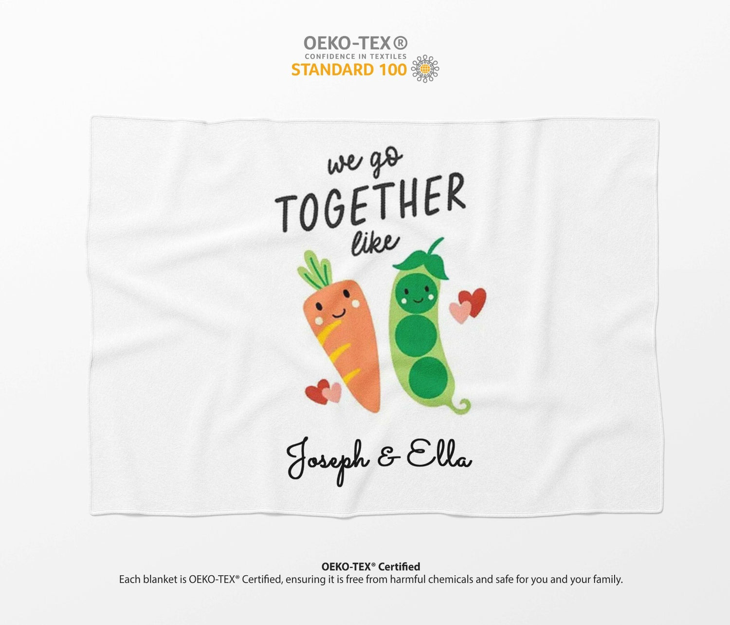 We Go Together Like Peas Carrots Valentines Anniversary Fleece Mink Blanket Gift