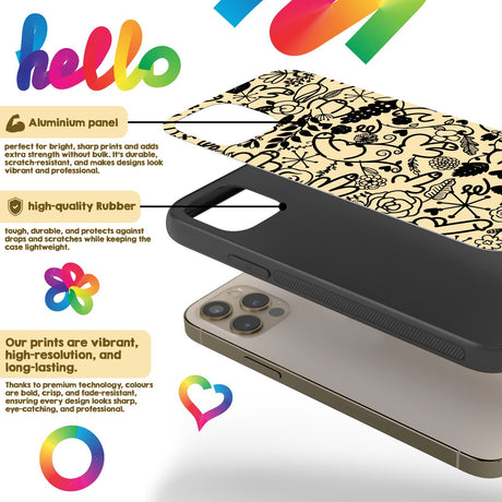 Floral Willy Personalised Custom Rude Funny Cover - Printed iPhone Black Case