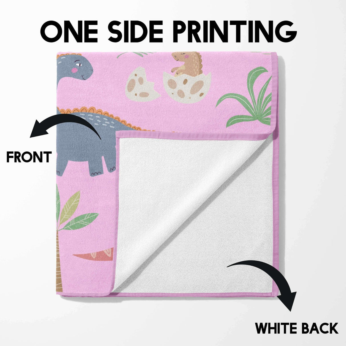 Personalised Custom Name Dinosaurs Clip Art Absorbent Beach Bath Sheet Towel