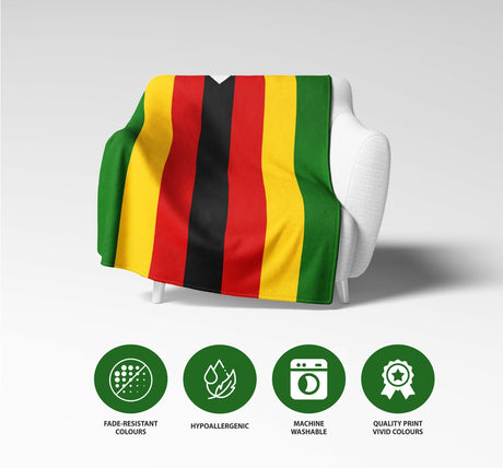 Zimbabwe Flag Fleece Blanket Home Decor Throw Gift Cosy Custom Made Soft Warm