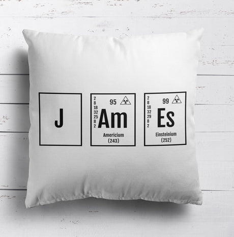 Personalised Name Science Chemical Periodic Table Square Filled Cushion Decor