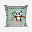 Personalised Name Shiny Sequin Magic Panda Cute Cushion Cover + Pillow Kids